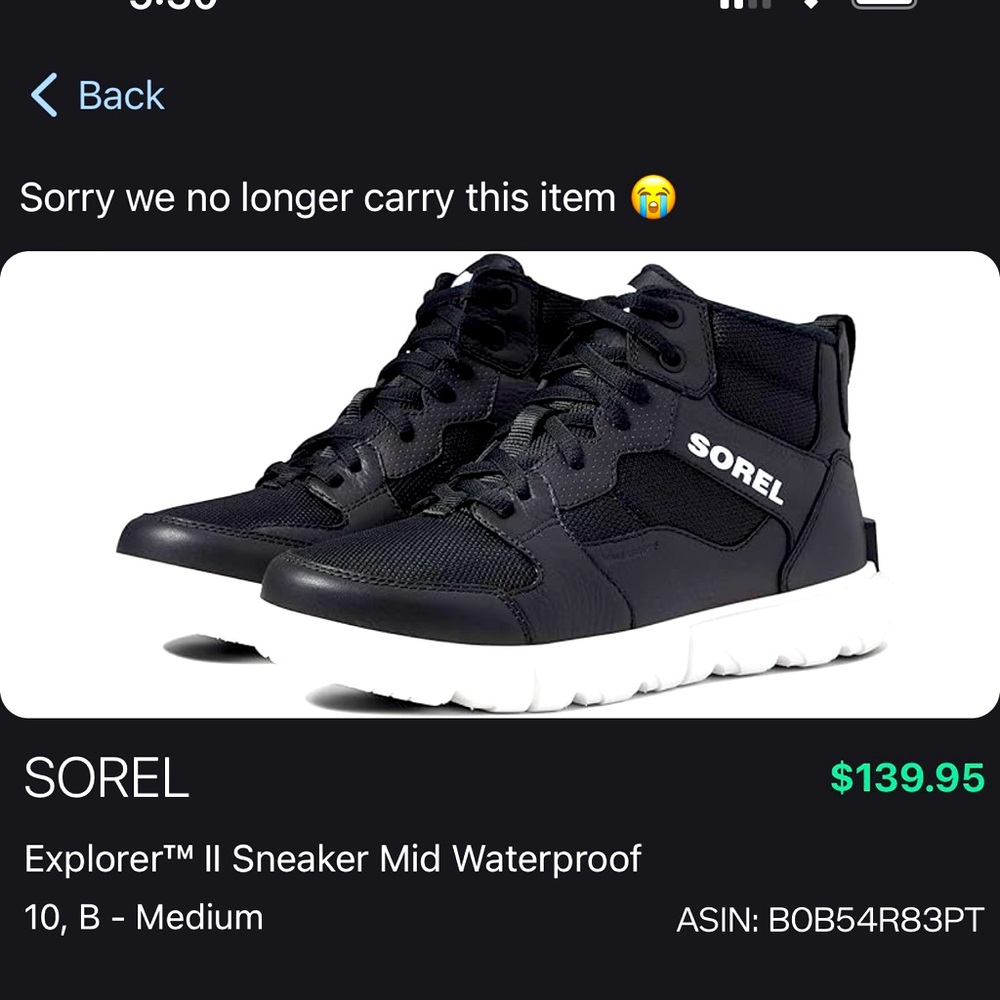 Womens Sorels WP shoe